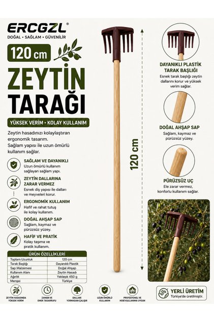 Zeytin toplama saplı zeytin tırmığı