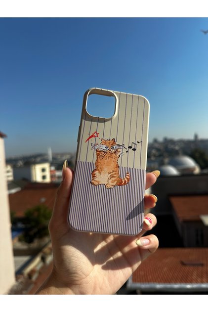 iPhone 11 Uyumlu Baskılı Beyaz Renkli Telefon Kılıfı K243