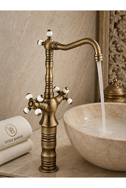 Çanak Taşlı Tombul Se Swan Faucet Antique Vintage High Type Washbasin Faucet Retro Ottoman Faucet