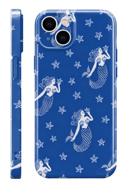 iPhone 14 Mermaid Protect Slim Glossy Full Covering Print Phone Case with Camera Protection