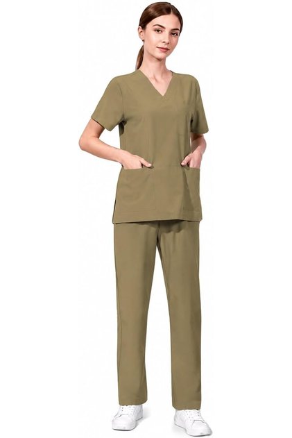 Women’s Medical Scrub Set, 2-Piece Short Sleeve Scrub Top and Pants, Comfortable Workwear Uniform for Nurses, Doctors, Healthcare Professionals, Clinics & Hospitals