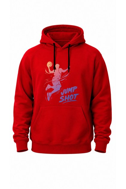 Unisex Basketball Slam Dunk Printed High-Quality Premium 3 Yarn Hooded Sweatshirt with Kangaroo Pocket