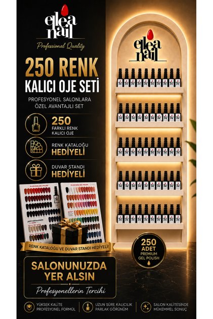 Kalıcı Oje Seti 250 Adet Renk Kataloğu ve Duvar Standı Hediyeli