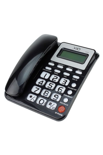 Telefon fix cu fir, OHO, Identificare apelant, FSK/DTMF, calculator, calendar, memorie, LCD, negru