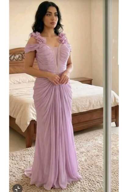 فستان سهرة نسائي طويل بتصميم أنيق