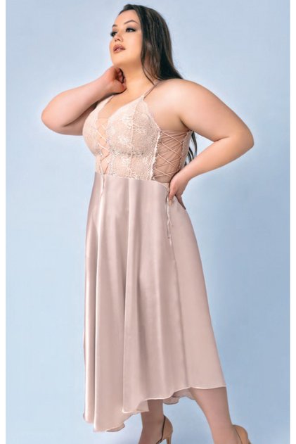 Plus Size Long Satin Nightgown