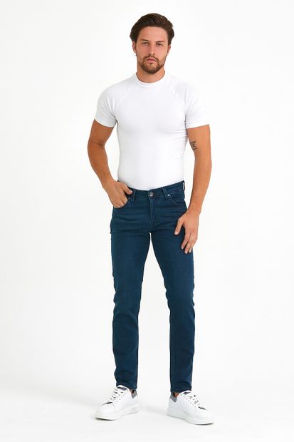 Digital Jeans Örme Hamur Kumaş Dar Kesim Erkek Açık Haki Renk Kot Pantolon - 1