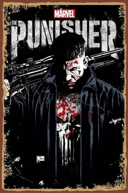 The Punisher Retro Ahşap Poster