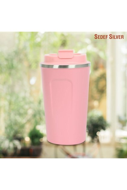 Double Layer Hand-Free 380 Ml Small Stainless Steel Leak-Proof In-Car Cup Thermos Mug Tea Thermos