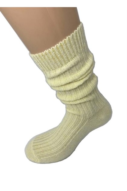 Knee-Length Wool Boot Socks Lemon Yellow