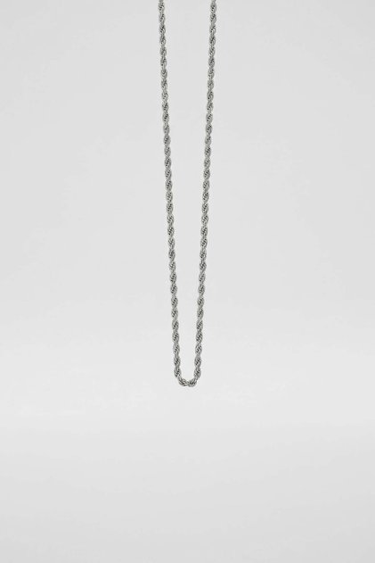 Men's Twisted Steel Necklace Silver