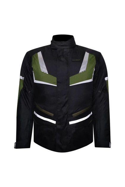 Motorcycle Coat Maxdura Fabric 4 Seasons Long Model Motor Coat Green