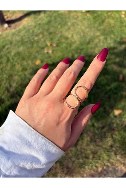 Women's Gold Color Spiral Ring