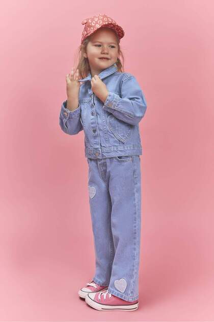100% Cotton Heart Patched Trousers for Baby Girl H0368A526Sm