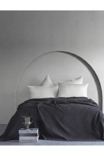 Lucca Corded Pattern Bedspread - Anthracite