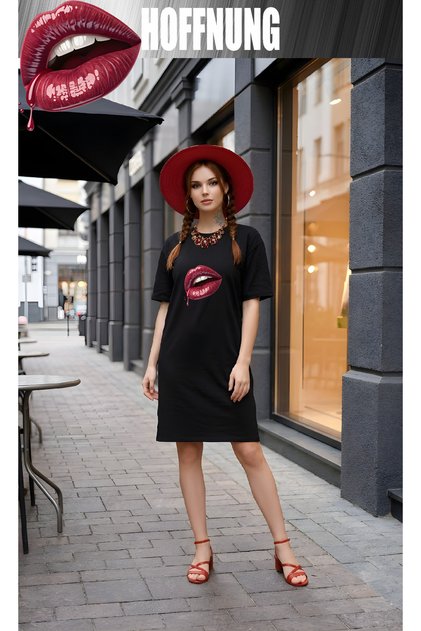 Women's Short Sleeve Crew Neck T-Shirt Dress Nightgown