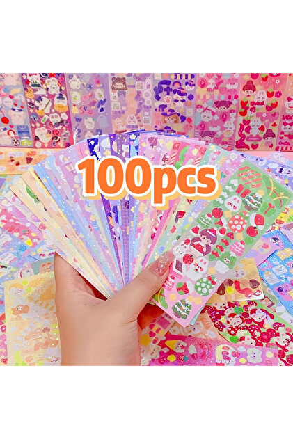 100pcs Kawaii Stickers for Kids Cute Stationary Aesthetic Diary Decoration Art Supplies Stickers