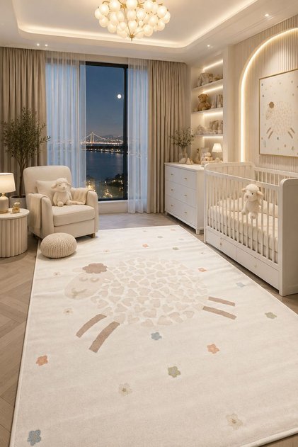 EKOHALI Bambino BMB 02 Cream Multy Pasten Renklere Sahip Hav Toz Vermeyen Çocuk Halısı