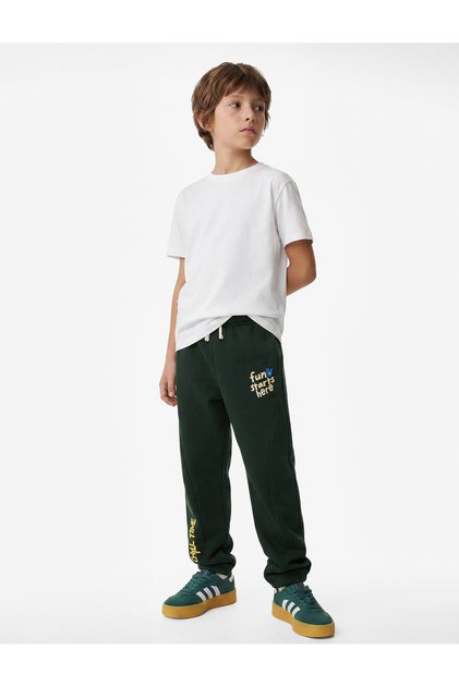 Tie-Waist Printed Detailed Pocketed Sweatpants