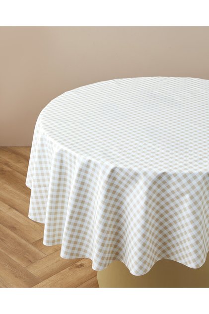 Gridlane Pvc Masa Örtüsü 140x200 cm Bej