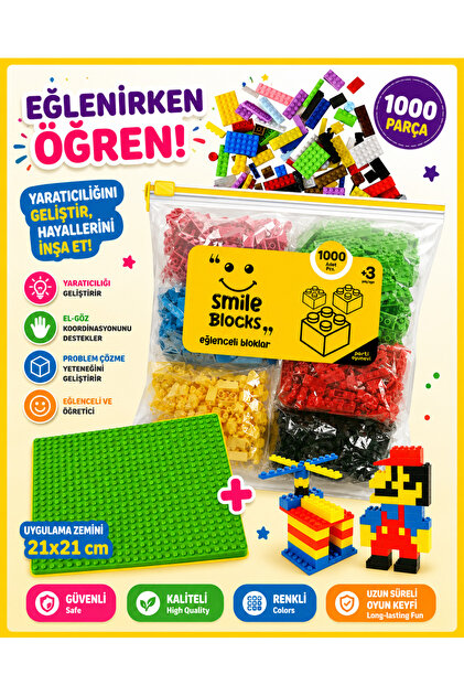 【SMI】エフェクティブ・コミュニケーション フルセット p parti oyunevi Smile Blocks Yeşil Zeminli 1000 Parça Fermuar