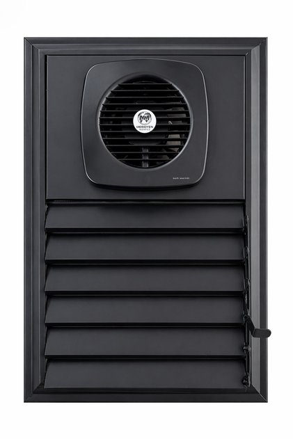 35X35 Aluminum Matte Black Bathroom Screen with Fan