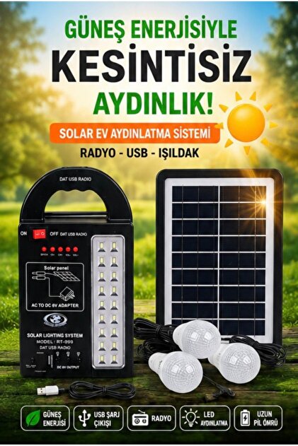 ataşbey At-999 Güneş Enerjili Solar Panel Aydınlatma Sistemi