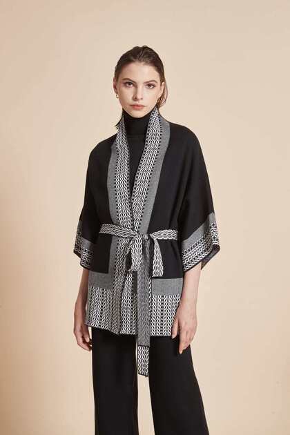 Long Relaxed Jacket with 3/4 Sleeves