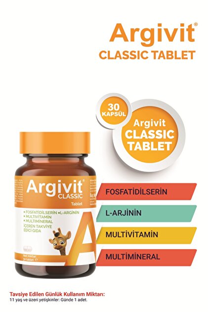 أقراص Classic L-arginin متعددة الفيتامينات والمعادن، 30 قرصًا