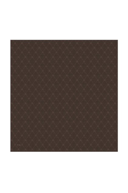 Bitter Brown Monogram Pattern Silk Cotton Scarf