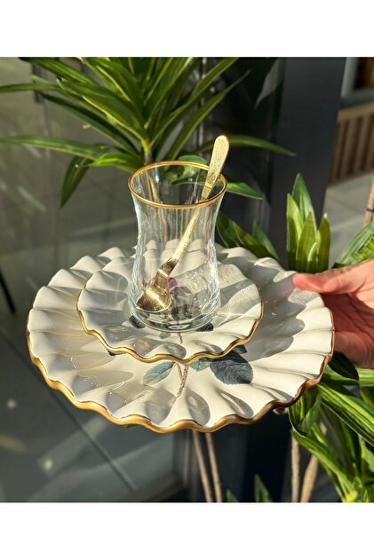 Onedekor 18 Parça Fold Flowers Pasta Çay Saati Seti Gold - Fiyatı