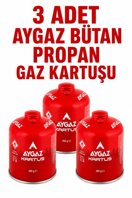 Gaz Kartuşu Bütan Propan Karışımlı Kamp Ocağı Kartuşu 3 Adet 450 g