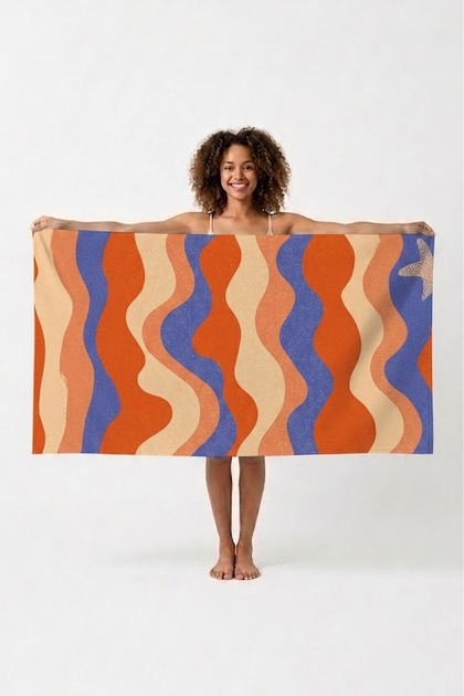 Wave Pattern Digital Printing Beach Towel 75X150
