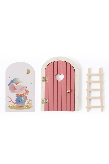 1 Wooden Miniature Elf Door Toy DIY Mini House Accessories Furniture Simulation Miniatures Toy Baby