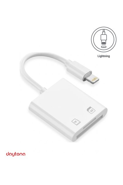 Nk-1022 Lightning To Sd Card Camera Reader Kablo Iphone Sd Micro Okuyucu Kablo Adaptör-beyaz