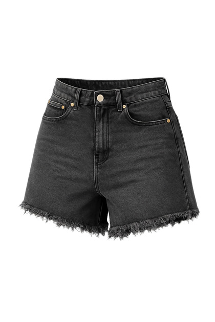 Women's High Waist Tasseled Denim Shorts