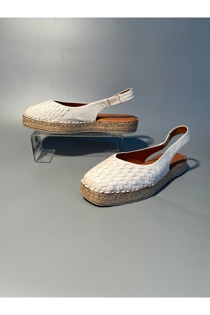 Noble Shoes Hakiki Deri Espadril Sandalet