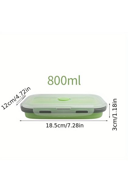800ml 1/4pcs Collapsible Silicone Food Storage Container Stackable Space Saving Lunch Box Microwavea