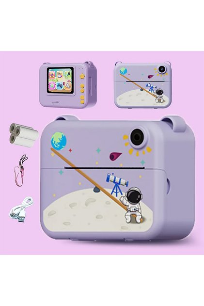 Purple Instant Print Camera Digital Camera For Kids Mini Thermal Photo Printer Gift Festive Gift For