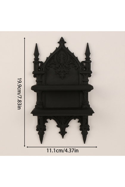 black Cross-Border Gothic Dark-Style Double-Layer Wall Shelf For Retro Personalized-Style Wall Decor