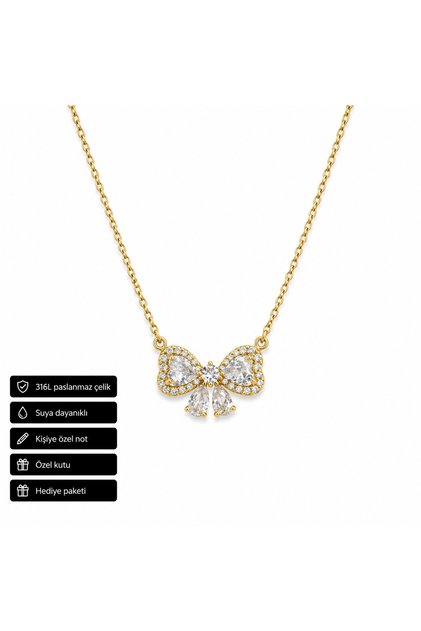 Butterfly Stone 316L Stainless Steel Necklace Gift