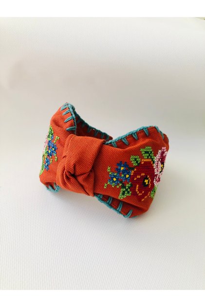 Hand-Embroidered Bohemia Crown with Canvas Embroidery