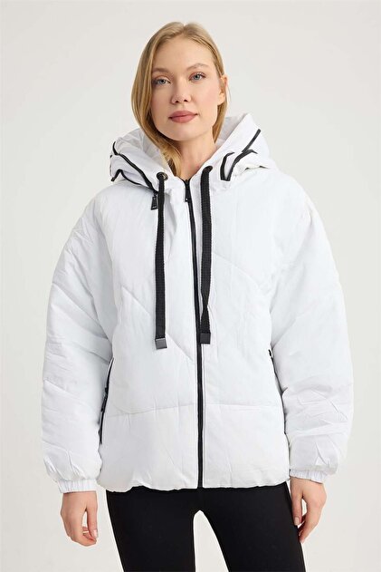 Hooded Lettered Puffer Coat