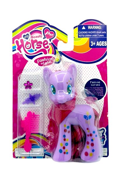 Pony Oyuncak Kuyruklu Poni At Figür Tarama Seti Mor 15 Cm