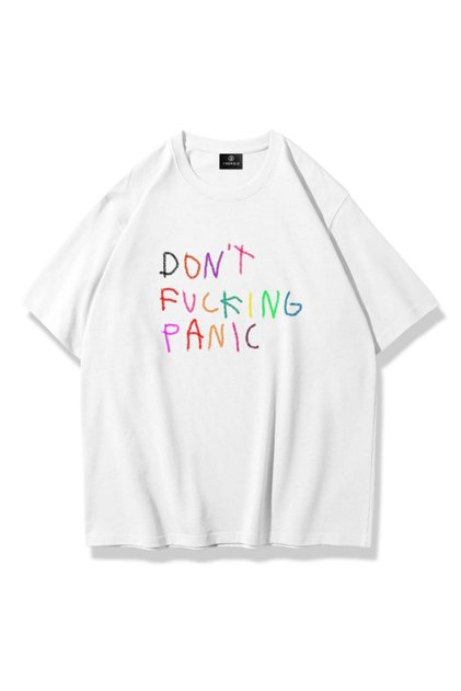 Women's Don'T Fcking Panic Tshirt White