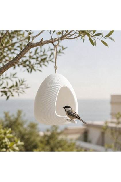 Modern Minimalist Kuş Yemliği 15 cm Askılı Bahçe Balkon Kuş Besleyici 4 Renk