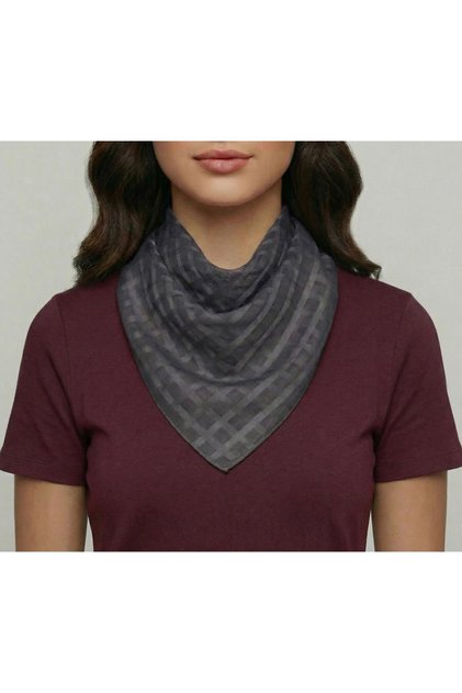Women's Square Scarf - Fine Textured Modern Plaid 50*50