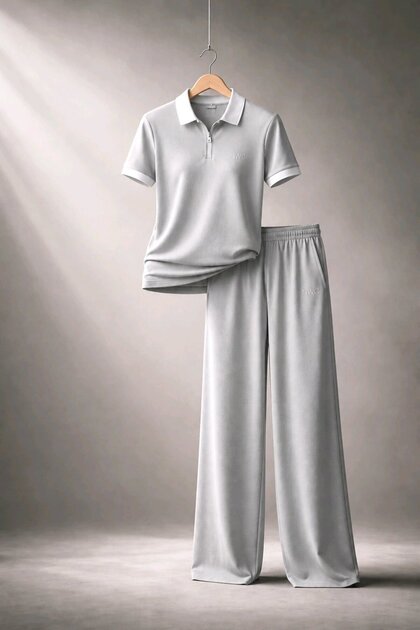 Valeria Gray Double Suit Palazzo Compact Fabric Modal Fabric Trouser Suit (Soft Fabric and Non-Pilling)