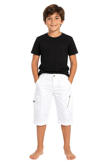 Boys' Zippered Pocket Cargo Capri Shorts