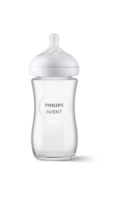 Γυάλινο μπιμπερό Avent Response SCY933/01, 240 ml, θηλή που λειτουργεί για να